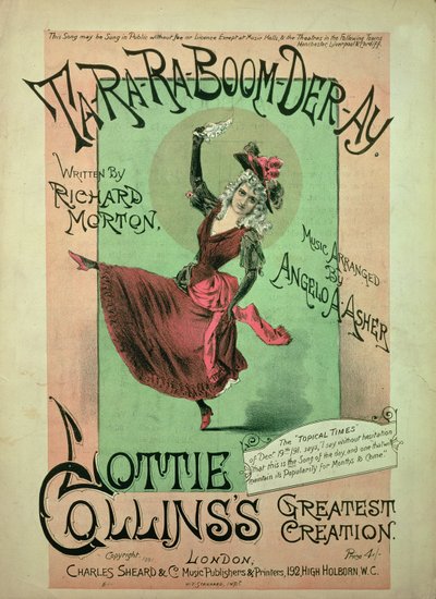 Music Cover for Ta-Ra-Ra-Boom-Der-Ay, Published by Charles Sheard & Co, 1891 by English School